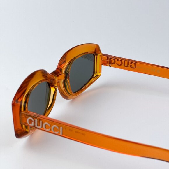 Gucci GG1719S 005 BRAND NEW Sunglasses Orange Grey Women Square - Picture 7 of 10